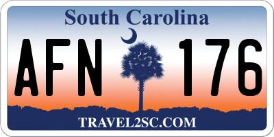 SC license plate AFN176
