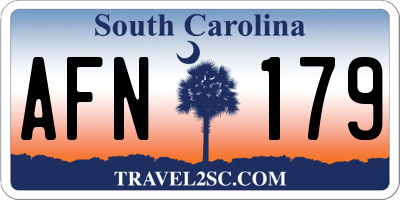 SC license plate AFN179