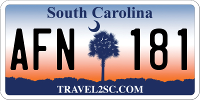 SC license plate AFN181