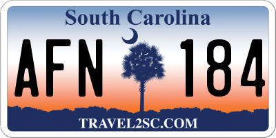SC license plate AFN184