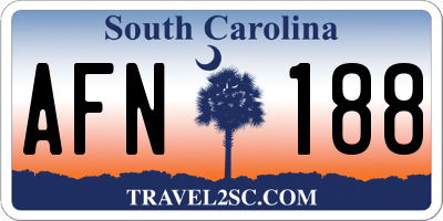 SC license plate AFN188
