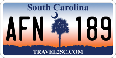 SC license plate AFN189