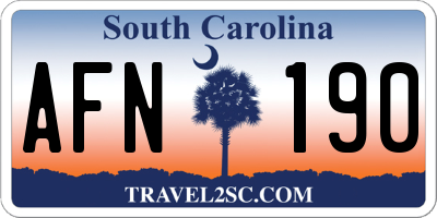 SC license plate AFN190