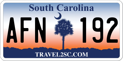 SC license plate AFN192