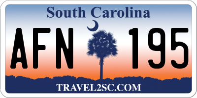 SC license plate AFN195