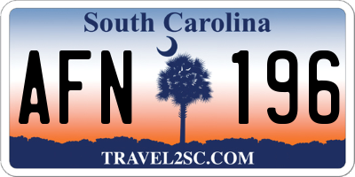 SC license plate AFN196