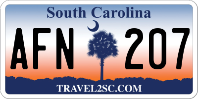 SC license plate AFN207