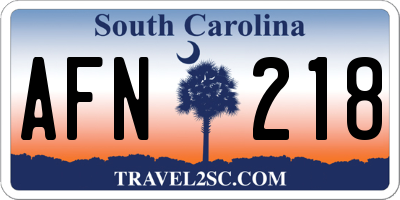 SC license plate AFN218