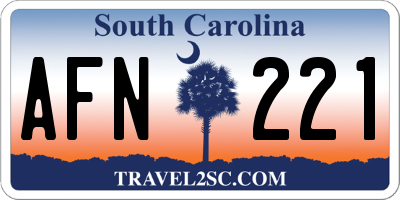 SC license plate AFN221