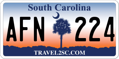 SC license plate AFN224