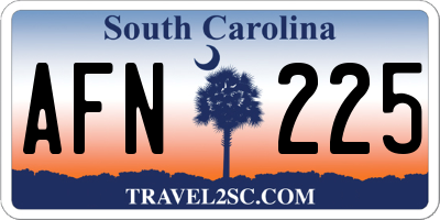 SC license plate AFN225