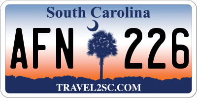 SC license plate AFN226