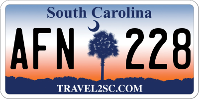 SC license plate AFN228