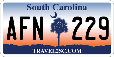 SC license plate AFN229