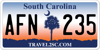 SC license plate AFN235