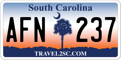 SC license plate AFN237