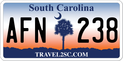 SC license plate AFN238