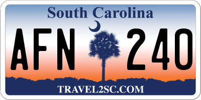 SC license plate AFN240