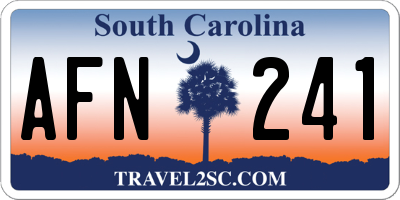 SC license plate AFN241