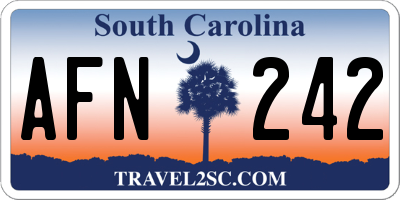 SC license plate AFN242