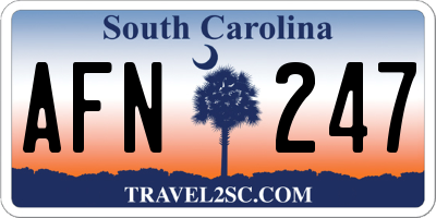 SC license plate AFN247