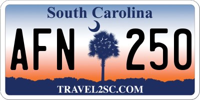 SC license plate AFN250