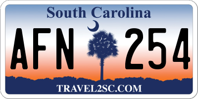 SC license plate AFN254
