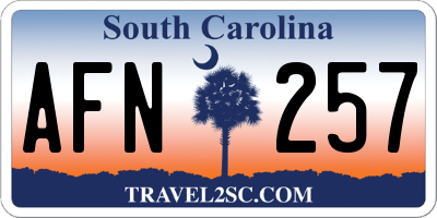 SC license plate AFN257
