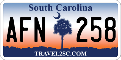 SC license plate AFN258