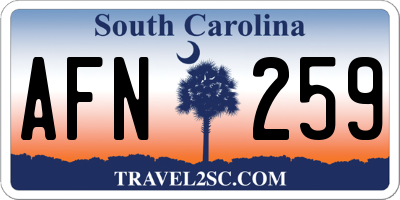SC license plate AFN259