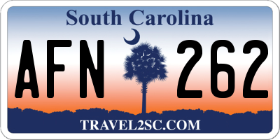 SC license plate AFN262
