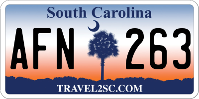 SC license plate AFN263