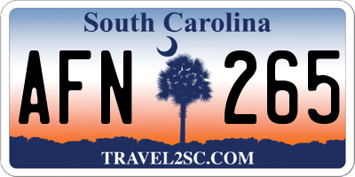 SC license plate AFN265