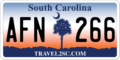 SC license plate AFN266
