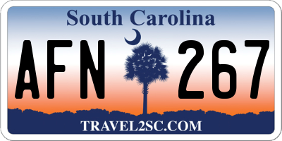 SC license plate AFN267