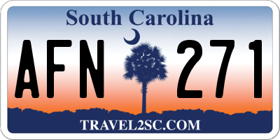 SC license plate AFN271