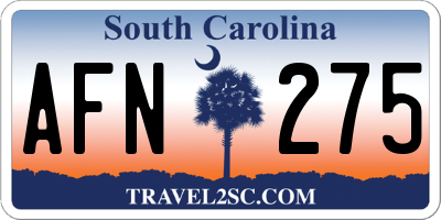 SC license plate AFN275