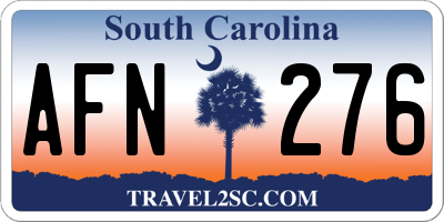 SC license plate AFN276