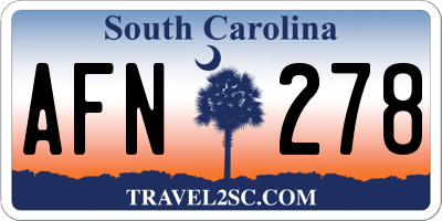 SC license plate AFN278
