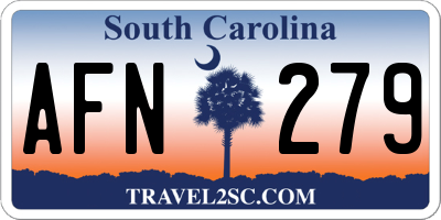 SC license plate AFN279