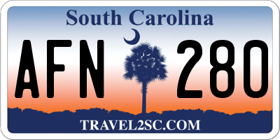 SC license plate AFN280