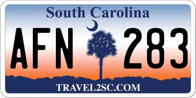 SC license plate AFN283