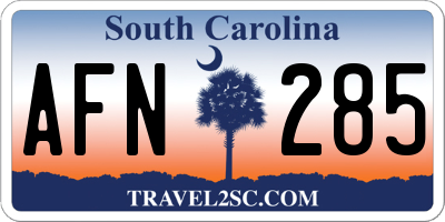 SC license plate AFN285