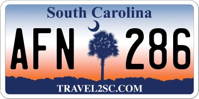 SC license plate AFN286