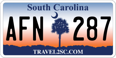 SC license plate AFN287