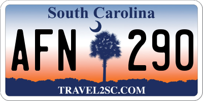 SC license plate AFN290