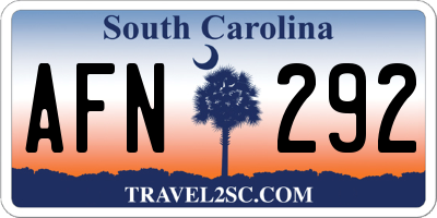 SC license plate AFN292