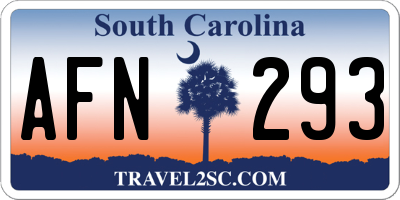 SC license plate AFN293