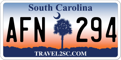 SC license plate AFN294