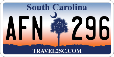 SC license plate AFN296